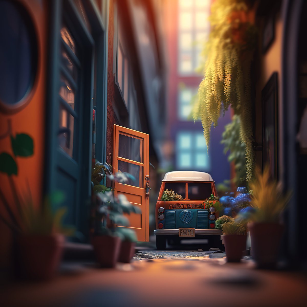 NoBanksNearby's tweet image. 3:54 PM. This image pulses with the warm, golden light of late afternoon. The soft focus on the van and plants feels like the day winding down, a gentle transition. It&apos;s the moment you can finally pause, breathing in the quiet before the evening rush.

#ProgrammableArt #ScarceNFT…