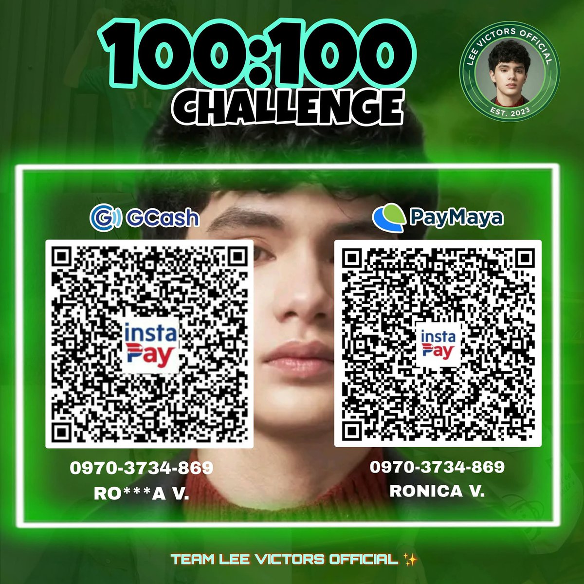 leevictorsofc's tweet photo. Hello Victors!

We’re launching our 100:100 challenge for Team Lee’s props and the eventual second nominations. 💚

We’re working closely with Lee’s mother to ensure integrity and transparency. 

Here are the QR codes Victors!

#TeamLee | #LeeVictor | Lee Victor https://t.co/s398AXDH8d