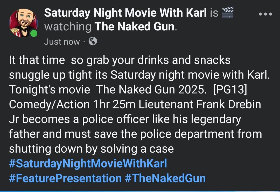 Superloc5150's tweet photo. #SaturdayNightMovieWithKarl #FeaturePresentation #TheNakedGun https://t.co/jVos8COcAU
