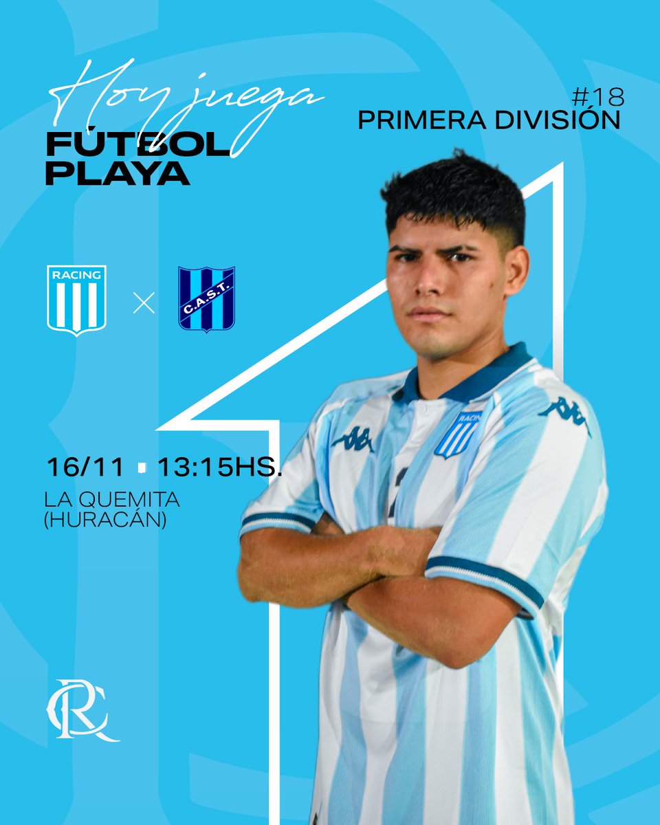 ¡SE CIERRA LA FASE REGULAR! 💪

⚽️ Campeonato de Primera División de Fútbol Playa
🏆 Fecha 18
🆚 San Telmo
🗓️ 16/11
🕘 13:15hs
📍 La Quemita (Av. Mariano Acosta 1981, CABA)
🎫 Entrada libre y gratuita (se cobra estacionamiento)

#VamosRacing
