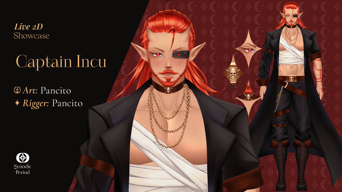 ✨New Vtuber Display For Captain Incu !   
Art and Rig : Pancito 

#Live2D #Live2DShowcase #VTubeStudio