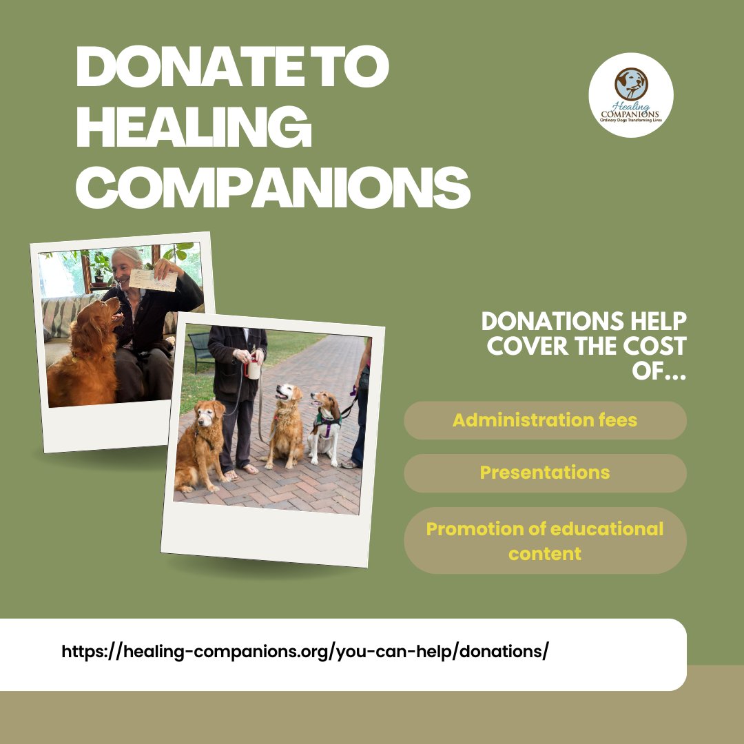 PSDHealingDogs's tweet image. Support Healing Companions today!
Your donation covers administrative needs, presentations, and education that help us reach more communities with life-changing information.

healing-companions.org/you-can-help/d…

#HealingCompanions #ServiceDogs #TherapyPets #EmotionalSupportDogs