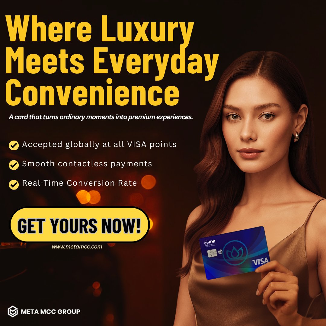 MetaCardGlobal's tweet image. Your lifestyle deserves an upgrade — tap, pay, and go. 
Experience true convenience with the MCC Visa Card.

🔗 Apply now: app.metacardgroup.com 

#MetaMCC #MCCCard #CryptoMadeSimple #DigitalFreedom #VIPMCC #SpendCrypto #LuxuryLiving #VisaWorldwide #SmartTravel