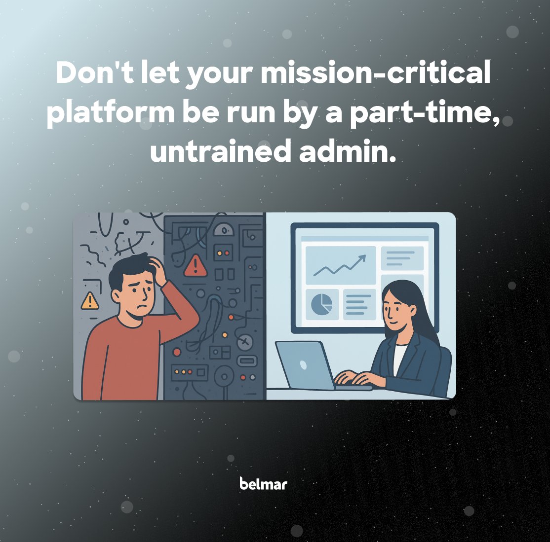 belmarcloud's tweet image. Your &apos;Accidental Salesforce Admin&apos; is a hero. They&apos;re also a massive operational risk.

We&apos;ve identified the 5 signs your admin is drowning (and how to build a support system that actually works). Read the full post here: belmarcloud.com/the-5-signs-yo…