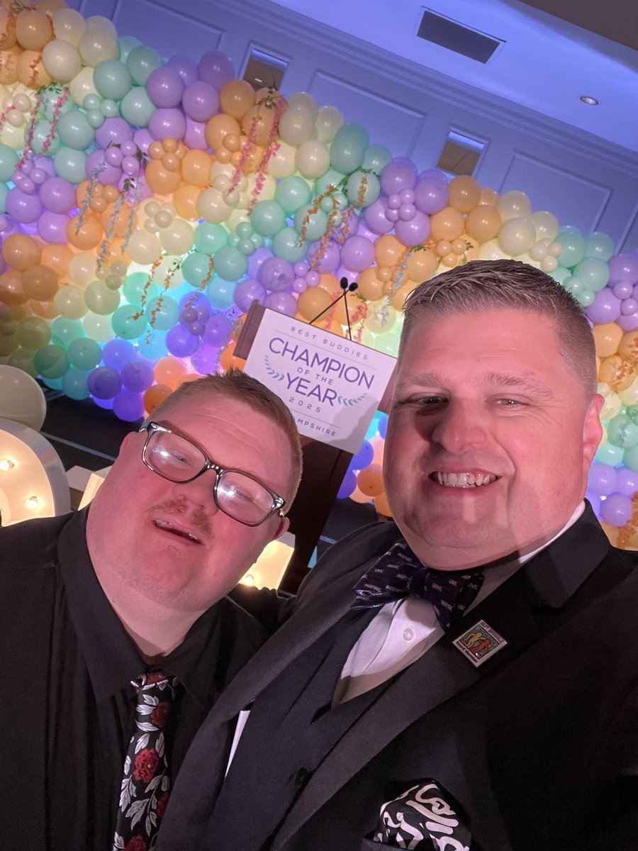 PRaymondJr's tweet photo. #Honored to receive the Above and Beyond Award at the #BestBuddiesNH Gala. #Grateful for my buddy James, my family, the staff, and the Advisory Board. #InclusionMatters and this community proves it. #ThankYou https://t.co/N0bHj5SDQW