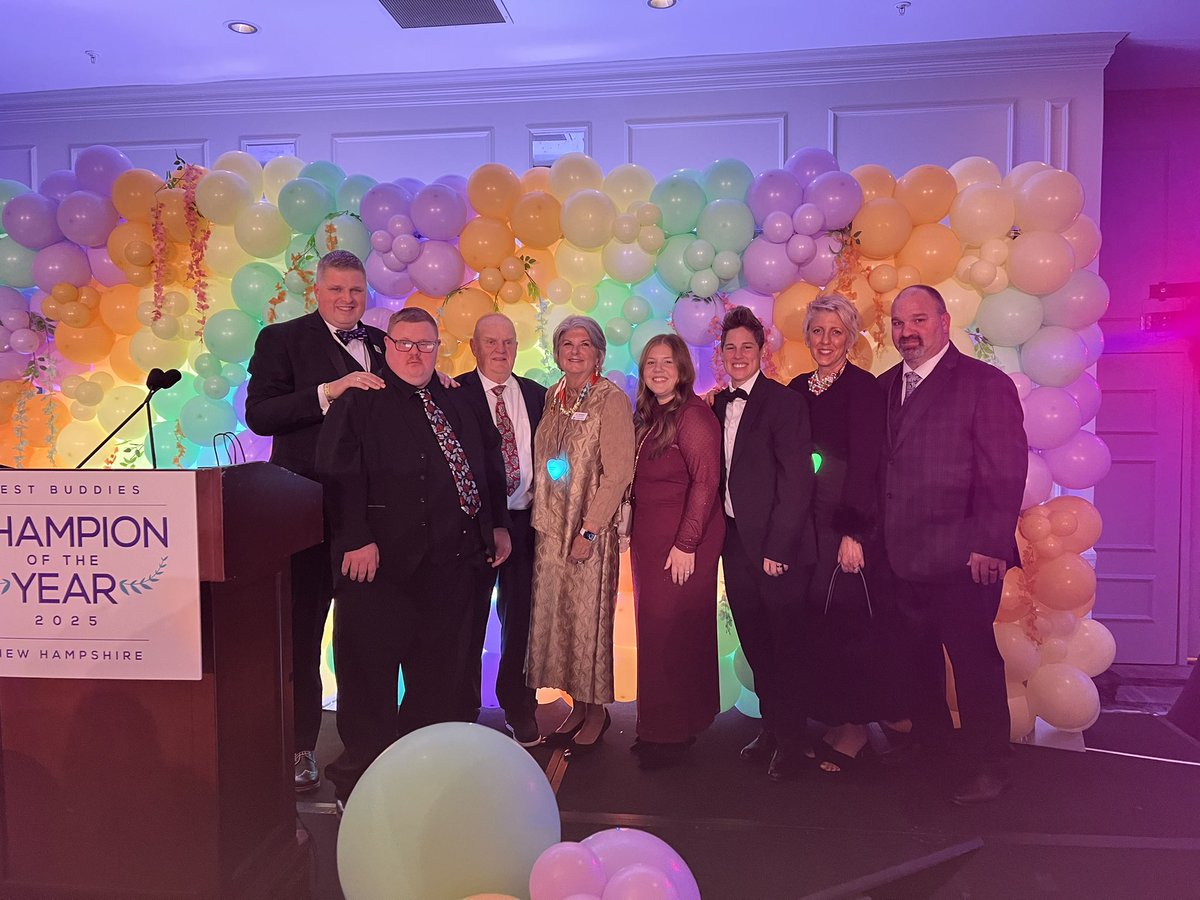PRaymondJr's tweet photo. #Honored to receive the Above and Beyond Award at the #BestBuddiesNH Gala. #Grateful for my buddy James, my family, the staff, and the Advisory Board. #InclusionMatters and this community proves it. #ThankYou https://t.co/N0bHj5SDQW