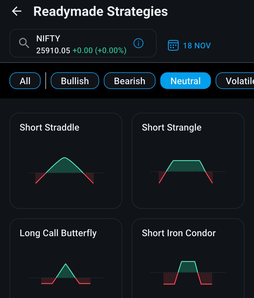 Ashish1Nanda's tweet image. Bringing method to madness. A small but significant step in making F&amp;amp;O trading understandable for the retail investors. Here we go: 

Step1: You need to have a view. That too broadly can be split into 4 - Either markets will be bullish, bearish, neutral or volatile.

Step2: Have…