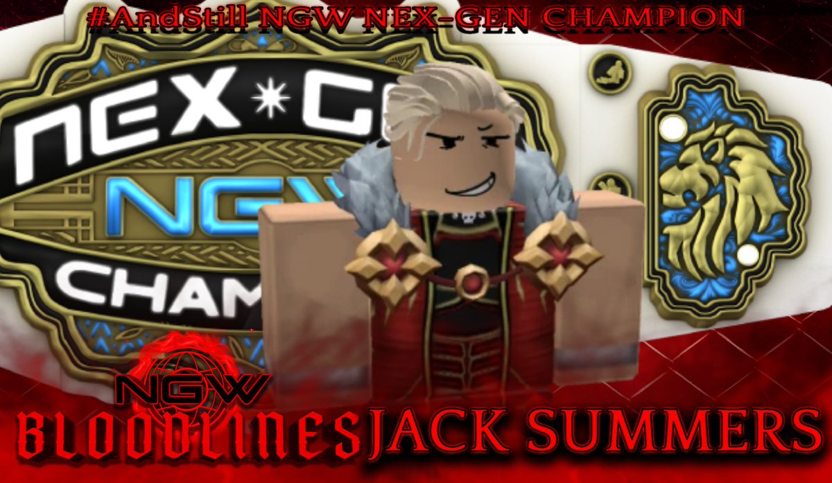 NGWRoblox's tweet image. With three successful defenses so far, two of which against members of the GOAT Club earlier today, Jack Summers will continue to defend his @NGWRoblox Nex-Gen Championship the next time we get ReLOADED