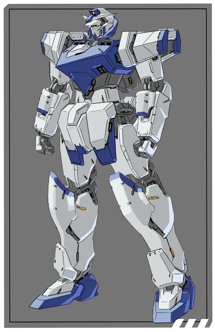 ra0aaa's tweet image. 昔描いたオリロボをリデザ　その16
・ガンダムフェイス
・面が広めの装甲でカッチリした印象
・主役機より下、量産機より上ぐらいの雰囲気
元絵は誰かのオリガンのファンアートだった記憶
大分昔だからわかんないっピ・・・