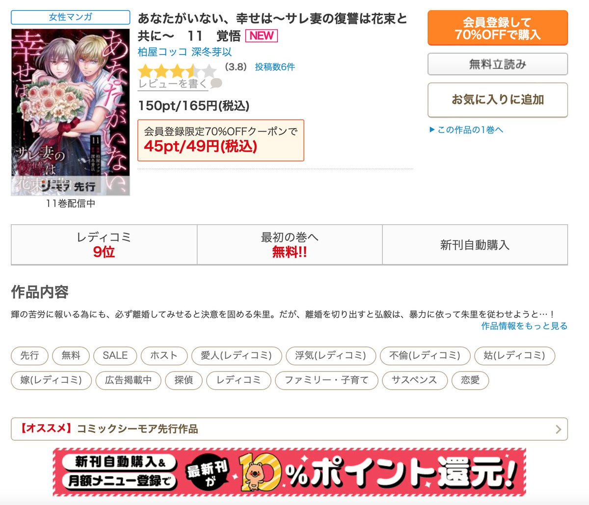 love_pain_co's tweet image. ＼💐ランクUP⤴️／

配信４日目にしてランクアップです❗️
1️⃣位→2️⃣位→🔟位→9️⃣位‼️

3️⃣日間限定配布GZ作品冊数無制限30%OFFクーポンで沢山の方にお読み頂けているようです❣️

当クーポンは本日までお使い頂けますので、まだまだどしどし読んでね✨📚

cmoa.jp/title/316174/v…
cmoa.jp/special/featur…