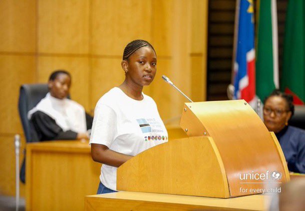 Botswana's tweet photo. President of Botswana  @duma_boko hosts a historic State of the Children Address as young leaders take over Parliment for the Day. 
“Nothing for us without us,” urging  political will to turn promises into action for a future where every child’s voice leads. 
#WorldChildrensDay https://t.co/UiNwZcBVEx