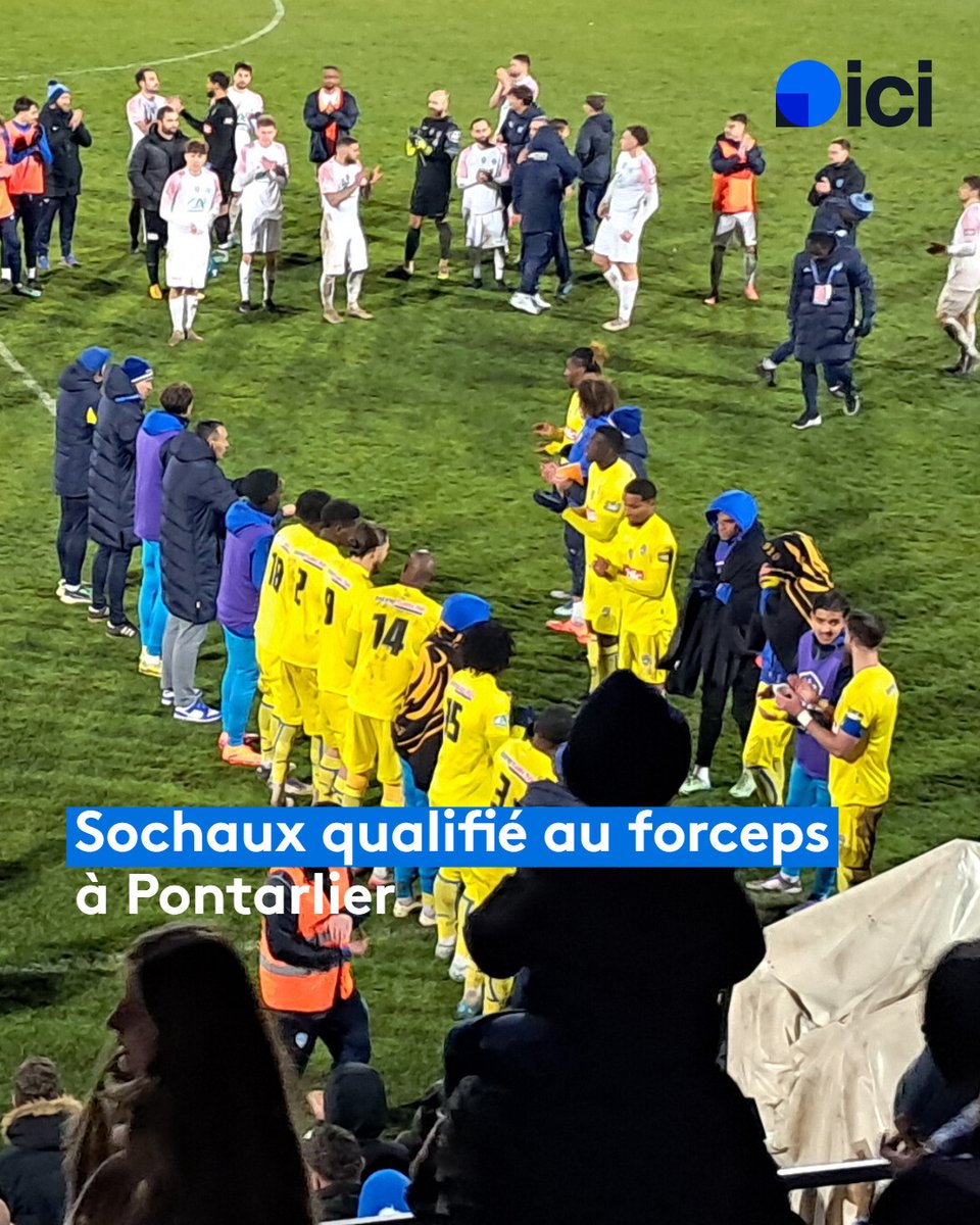 icibelfort's tweet photo. ⚽🟡🔵🏆 Le @FCSM_officiel  qualifié au bout du bout à #Pontarlier (2-2 / 6 TAB à 5) et opposé à Sarre-Union au 8è tour de #CDF
💬 "malgré deux buts hors-jeu, on est restés positifs"
💬 "au moins les 32è"
➡️ https://t.co/jti0WXbuY8
#CAPFCSM
@icisport_ https://t.co/o7SnQoZ2Xp