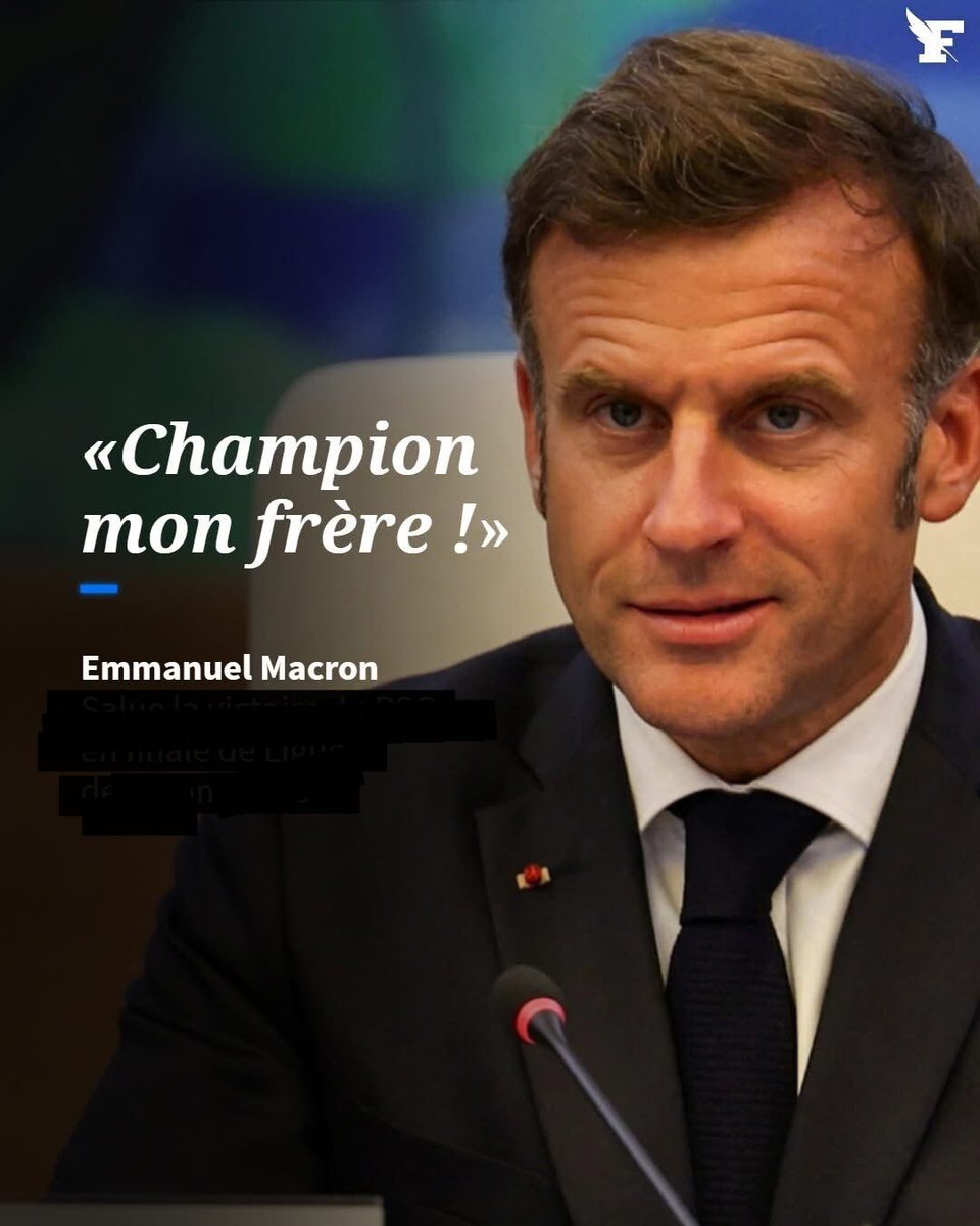 Voilà ce qu'est Macron 👇🏻
✅ Une note dégradée
✅ Une dette abyssale
✅ Une insécurité toujours plus grande
✅ Des hôpitaux en souffrance
✅ L’autorité bafouée
✅ Une école qui s’effondre
✅ Une justice saturée et politisée
✅ Des agriculteurs abandonnés
✅ Une classe moyenne