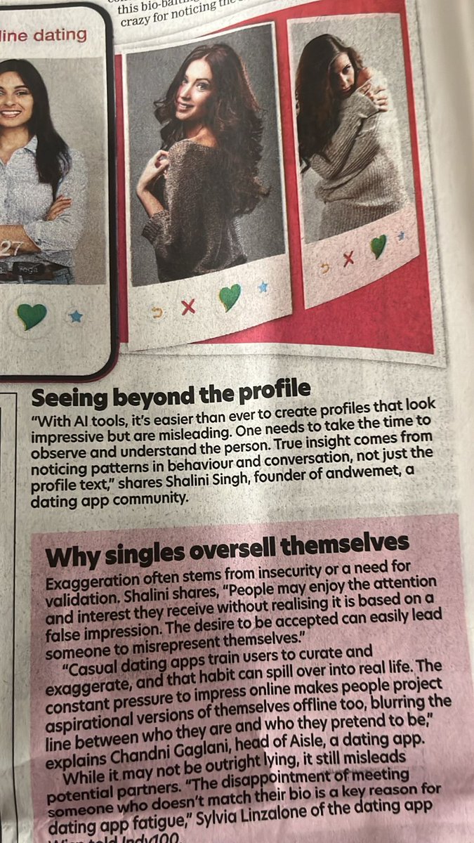 bio- bating #AI #Dating - in conversation with <a href="/timesofindia/">The Times Of India</a> 

<a href="/andwemet1/">andwemet</a>