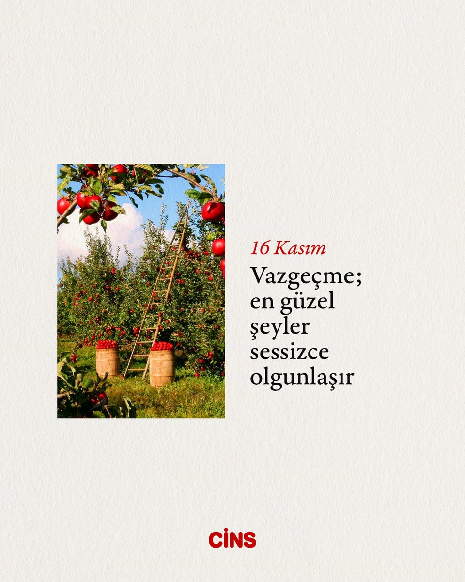 Günlük Cins hatırlatmasıdır:

Vazgeçme; en güzel şeyler sessizce olgunlaşır.