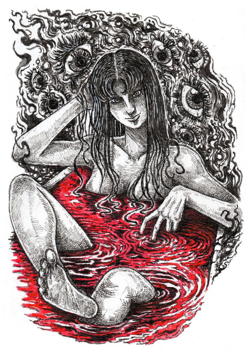 GMGM, gappy weekend ☀️
My new girl arrived, and she kinda strange 😈🩸

Art inspired by the most iconic character of Junji Ito, Tomie