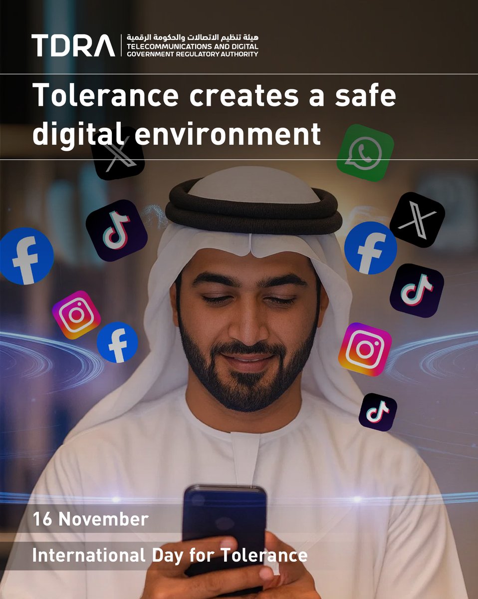 tdrauae's tweet photo. 💻✨
With kindness and respect, we build a more tolerant and safe digital world. 💛🌐
#اليوم_الدولي_للتسامح #التسامح_الرقمي #TDRA #DigitalTolerance https://t.co/GewnjoYnuF