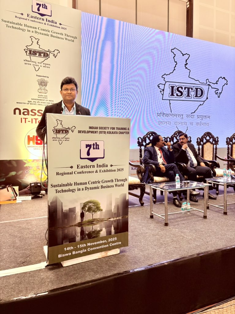 Drddswain's tweet image. Delivered a Keynote address from Hands on to Hitech: Evolving Paradigms in Technical Education at ISTD Conference at Biswa Bangla Convention Centre , Kolkata … Sharing ideas with Professor TV Rao, Dr Aquil and Consulte General of Myanmar 

#keynote #artificial_intelligence #AOL