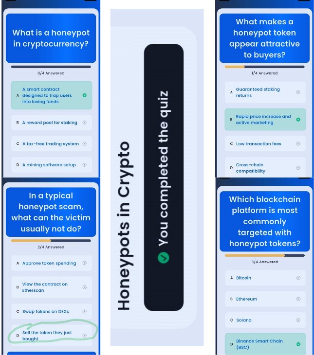 MissyOgo's tweet image. Syntax Verse📍 Daily /General Quiz For    Today.
Date: 16/11/2025 

 Daily Quiz📌
📍Answer: 👉  Option  D 

⭐️Reward:  20 $SYN  

📌General Quiz Question: Honeypots in Crypto. 

📍Answers: A-B-D-D 

Note: Please always compare written answers with the attached images.
#syntax
