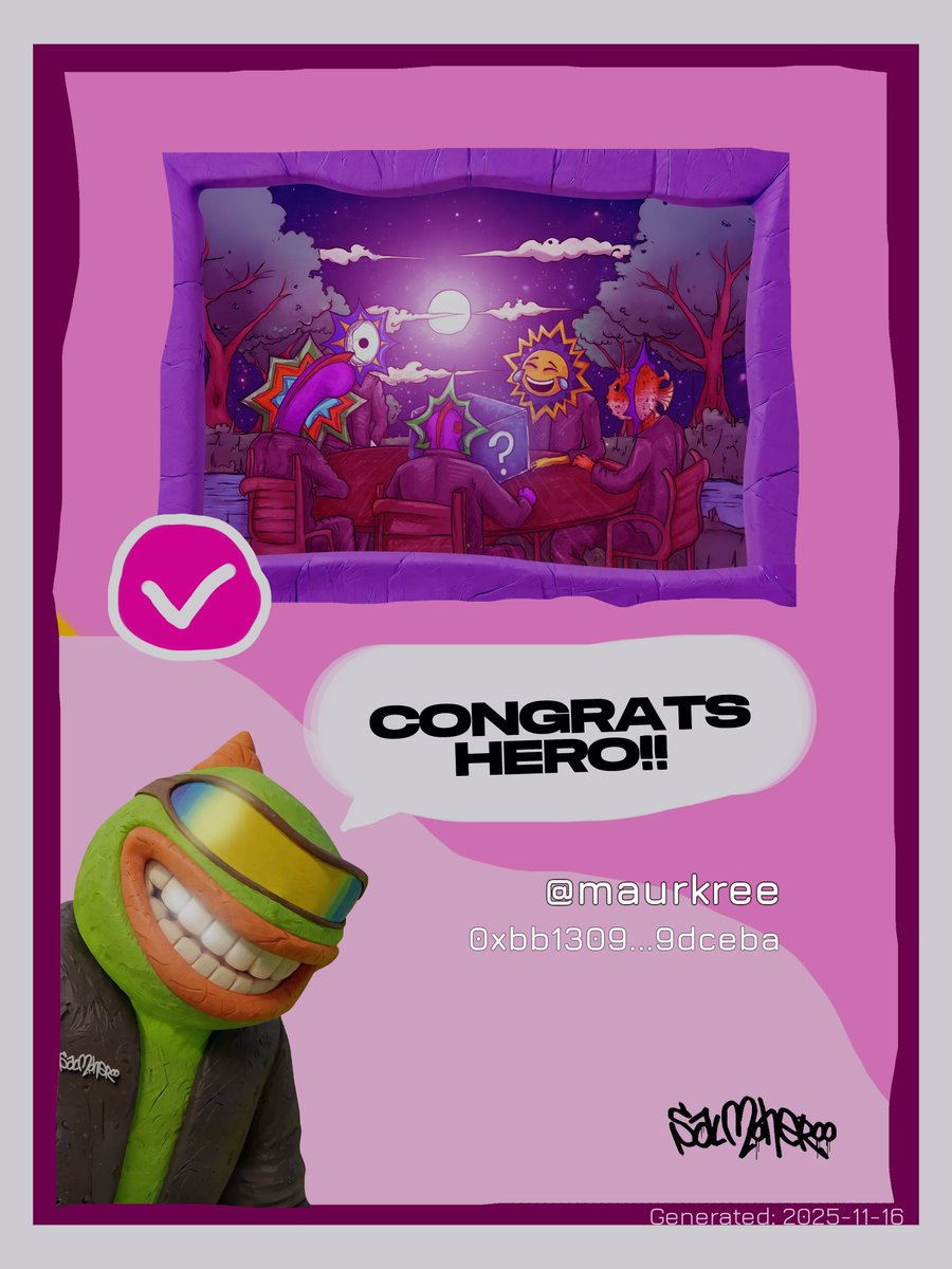 KrueEarm's tweet photo. I just checked my @salmoherooworld eligibility!
And this is my card 😈

#monad #nftstakeover https://t.co/iAXD261yhy