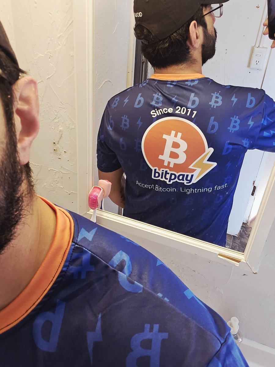MiggyCryptoX's tweet image. Day 73 of posting a picture in a different crypto shirt, every day: 

The OGs of payments @BitPay 
(2/2)