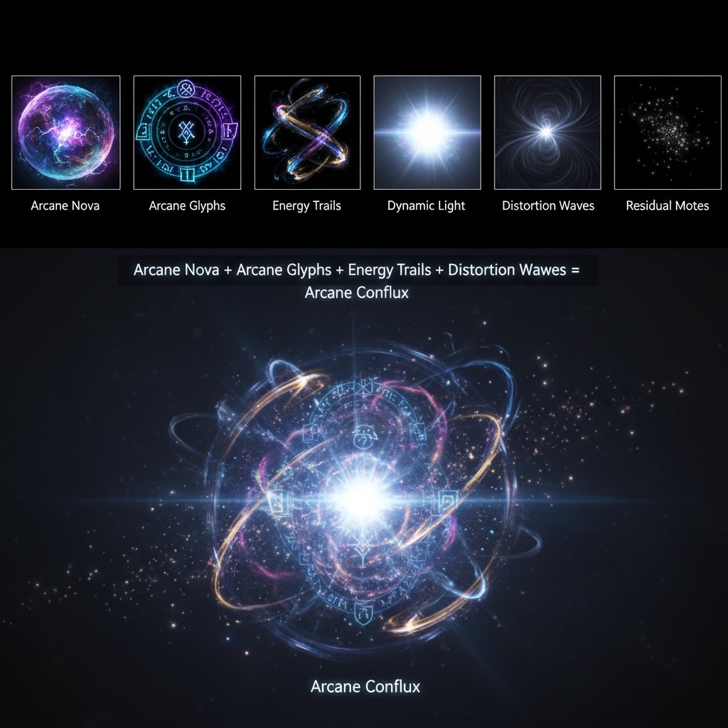cghow_'s tweet image. Unraveling the magic: our VFX breakdown of the stunning &apos;Arcane Conflux&apos;. #vfx #unrealengine #ue5