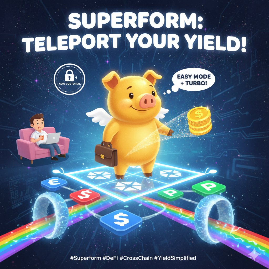 DeFiVoyant's tweet image. GM CT  

@superformxyz is basically DeFi on “easy mode + turbo”.
Imagine holding your assets on 
☆Chain A, earning yield from 
☆Chain B, and doing zero stressful bridge gymnastics. With Super Assets, your money literally travelsbut you don’t. No gas drama, no chain confusion,…