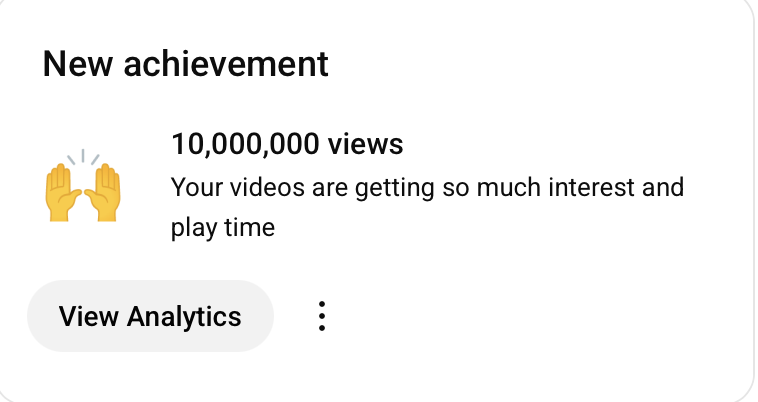 Happy to announce that <a href="/gunners_shot1/">Gunners Shot</a> has logged in 10 m viewers. 
Thanks to every one who has contributed to this milestone. 
Do subscribe to Gunners Shot at youtube.com/@gunners_shot1 for an unbiased analysis of security, defense and geopolitical issues. 
On a lighter note...you
