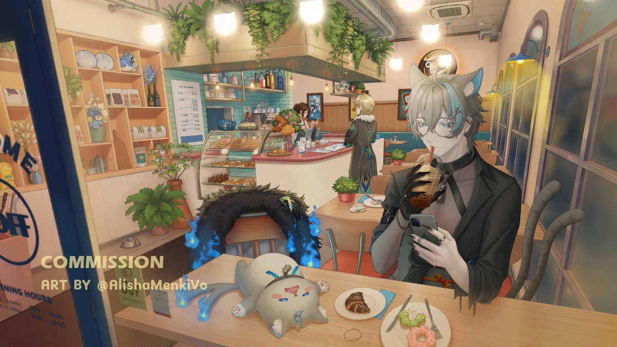 「Starting Soon Screen」  

Client: <a href="/SugataShin/">Shin ✖️🔥</a> 

It was an honour to draw this art for one of my most beloved friend. Shin has worked really hard for his 3.0 and I'm so glad I got to be part of it! 🥺💛

#IllustraShin #AlishaMenkomms