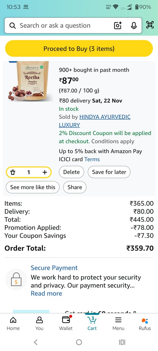 sumitvkabra's tweet photo. @jagograhakjago @PralhadJoshiOfc @blvermaup @Nimu_Bambhaniya @inidhikhare @PIB_India @mygovindia @PMOIndia @nch1915 Forget about drip pricing, they are playing with Maths. 3 items totalling to 287 suddenly become worth Rs.365 in billing details, additionally delivery fees, platform fees are also charged. https://t.co/M9ClhxnXy9