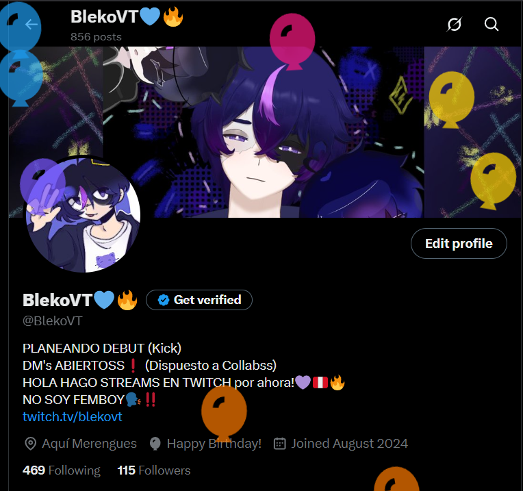 BlekoVT's tweet image. JURABA que me había puesto una fecha falsa en twitter jejekjsk