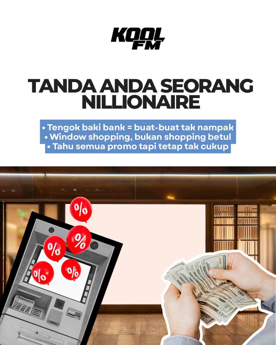 kool101my's tweet image. Nillionaire vibes: 

Hidup sederhana ✅
Banyak ketawa ✅
Pasrah ✅ 
Tetap percaya rezeki tak pernah salah alamat ✅❤️

#KoolFM #SemasaDanSosial #MuzikYangFamiliar #PakNildiKoolFM
#PagiOnPoint