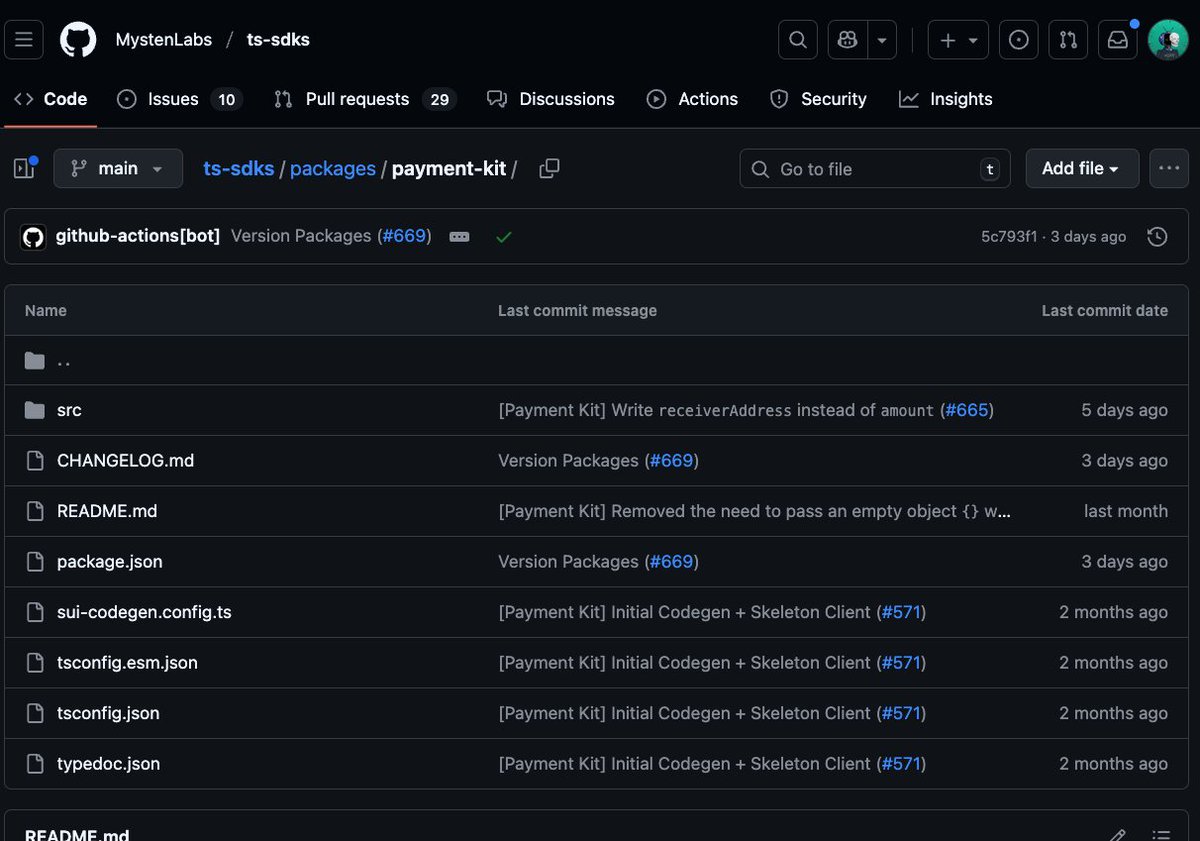 0x_onigiri's tweet image. あれ、しれっと&quot;Payment Kit&quot;なるSDKが誕生してるやん👀
Sui公式の「安全で標準化された決済フレームワーク」っぽい🚀

ドキュメントはこちら！
docs.sui.io/standards/paym…

普通にMoveの勉強にもなりそう！あとで読む📝

#SuiDevTips