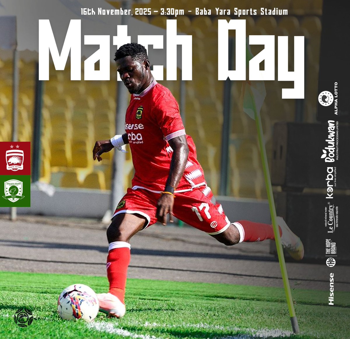 AsanteKotoko_SC's tweet photo. ITโS MATCHDAY IN KUMASI.
#KotokoAduana
#GPLMD10
#AKSC #Fabucensus #Kotoko4All https://t.co/jfLIR5cfAQ