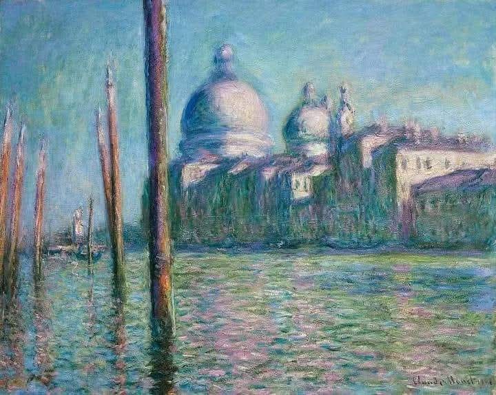 El #Cuadro del día: "El Gran Canal
Venecia" (1908), de Claude Monet (1840-1926), pintor francés.

Monet fue uno de los creadores del impresionismo. El término impresionismo deriva del título de su obra "Impresión, sol naciente" (1872).