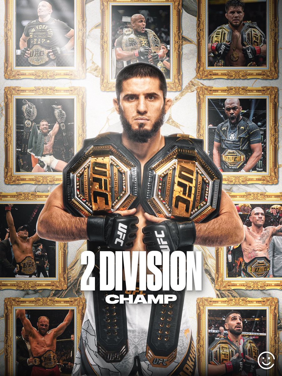 HappyPunch's tweet image. Islam Makhachev just became the 10th two-division men’s champion in UFC history 🏆