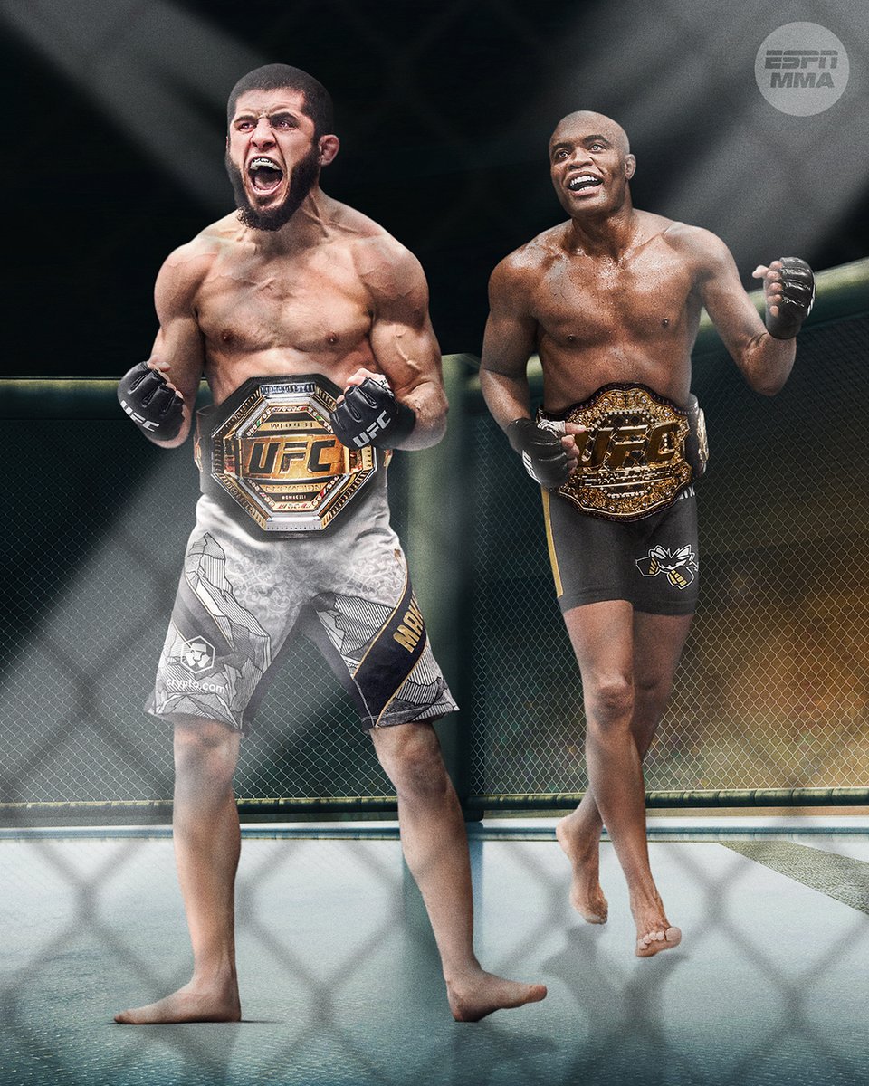 Islam Makhachev has won 16 straight fights, tying Anderson Silva for the longest win streak in UFC history 👏 

Two of the greatest of all time 🤝 #UFC322