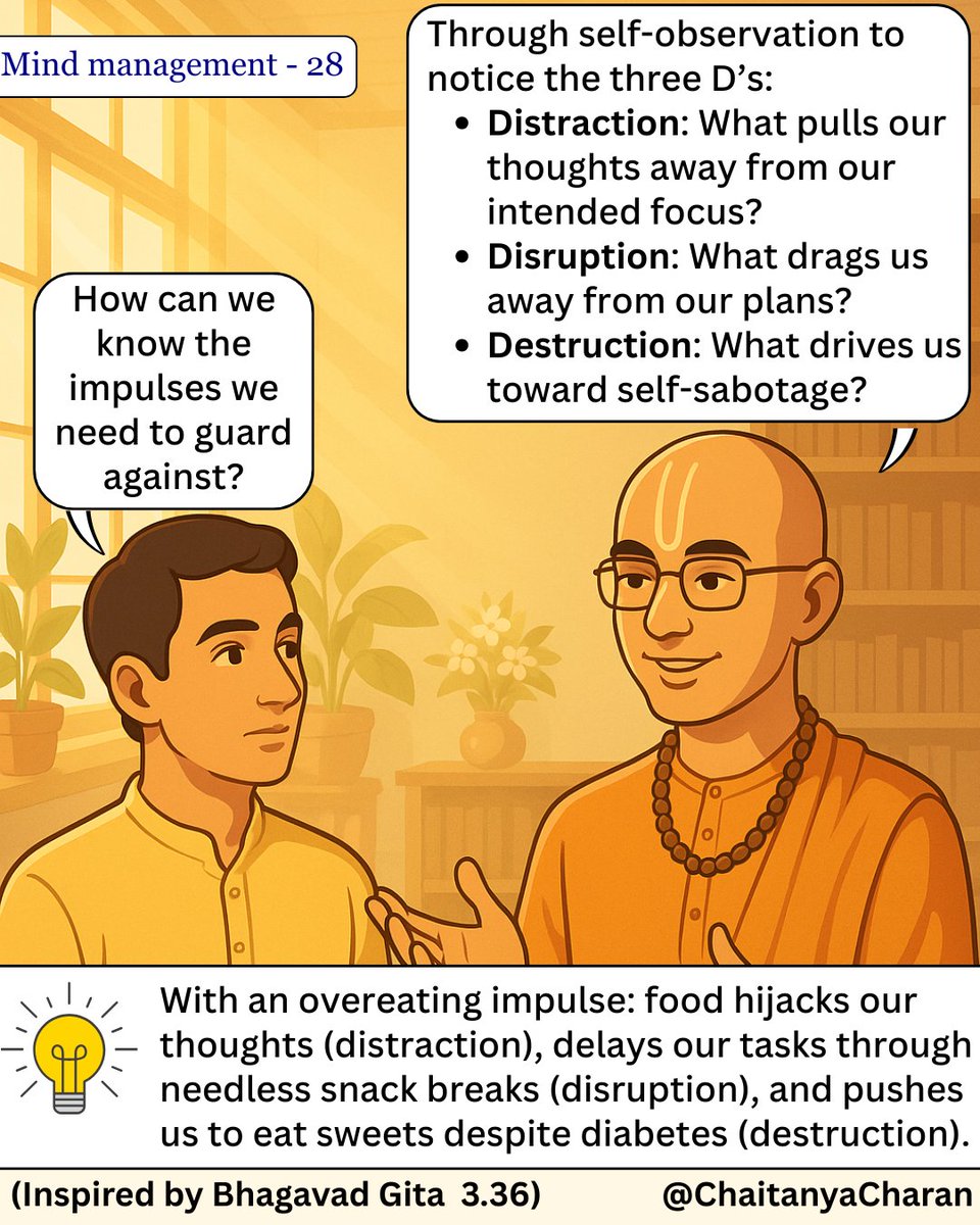 #MindManagement #BhagavadGitaWisdom #InnerGrowth #SelfAwareness #ImpulseControl #Mindfulness #GitaDaily #ChaitanyaCharan #SpiritualGrowth #MentalClarity #LifeLessons #SelfMaster