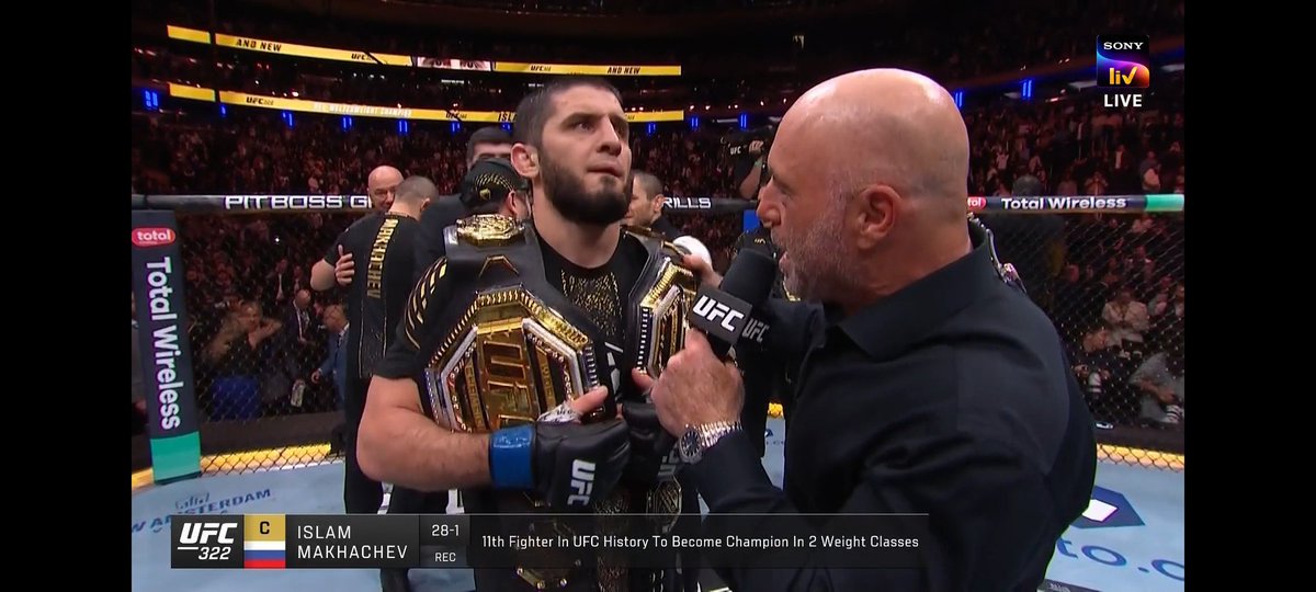 Yes Allahamdulilah 😭 congratulations <a href="/MAKHACHEVMMA/">Makhachev Islam</a> for double champion lightweight and  welterweight champions of the World  truly domination perfomance G.O.A.T of the <a href="/ufc/">UFC</a> ☝️ #UFC322