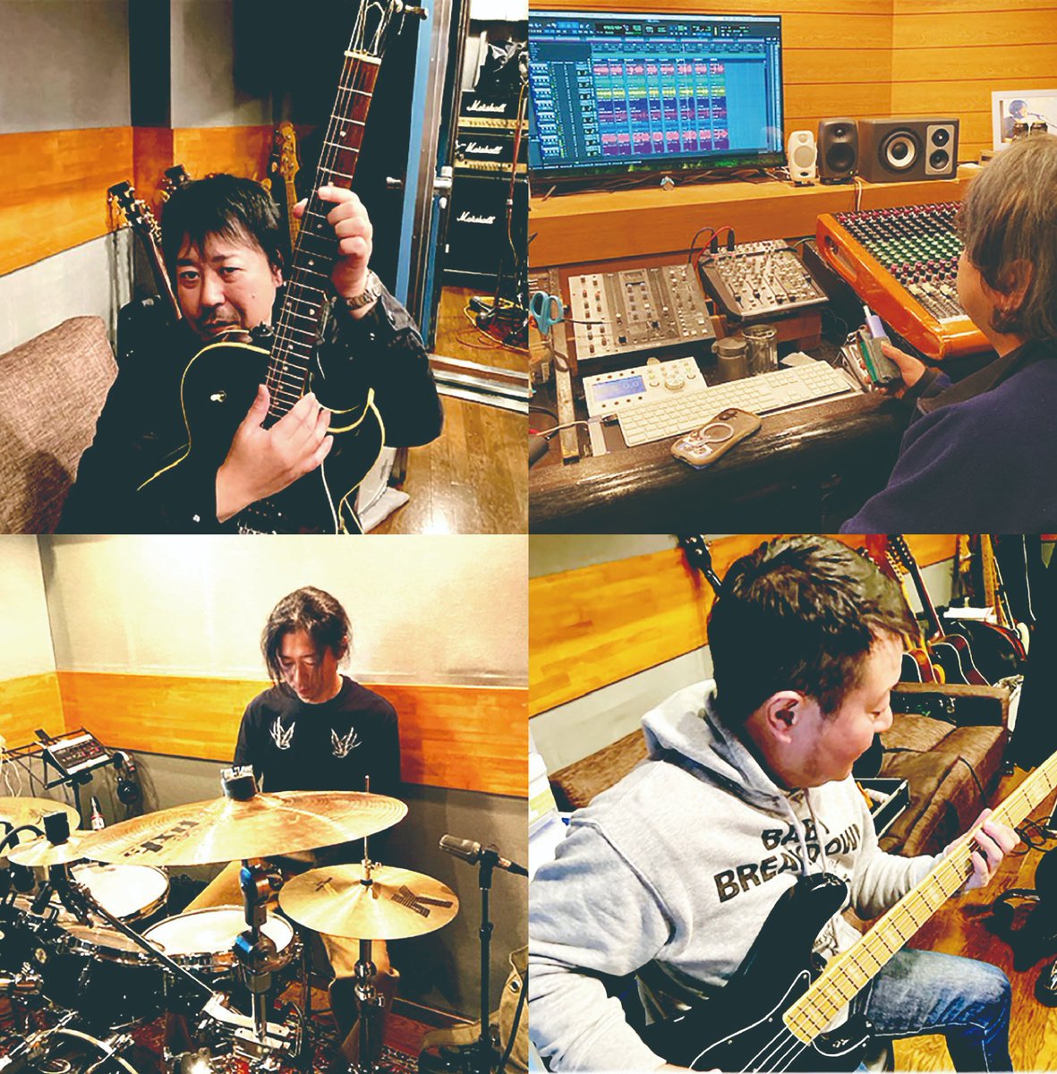 先週のINNSANITYに引き続き、常盤プロデューサーのBring Beer StudioでBABY BREAKDOWNレコーディング中！ 次回は俺と常盤っちだけで地獄のギター、ボーカルRECです。
