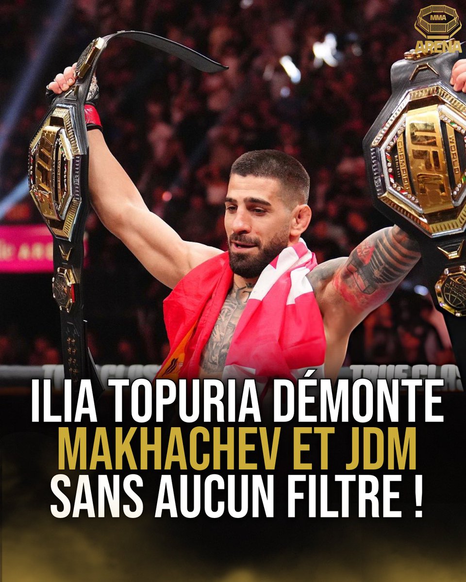 MMArena_'s tweet image. ILIA TOPURIA 🇪🇸🇬🇪 DÉMONTE ISLAM MAKHACHEV ET JDM SANS FILTRE ! 

🗣️: « Jack a besoin d’un camp entier dédié uniquement à la lutte. Quelle déception pour un champion. Tu devrais aller en Géorgie pour apprendre deux-trois trucs.

Islam, toi il te manque quelque chose qu’on ne peut…
