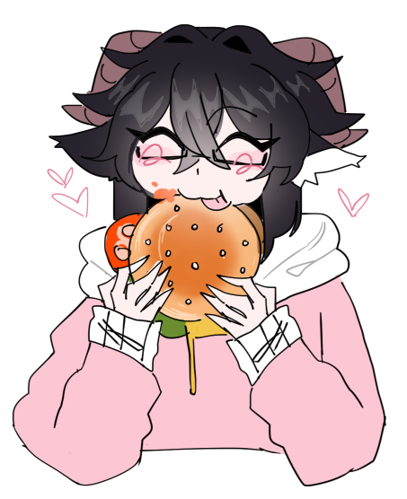 sheep eats a FAT FUCKING burger 🍔
