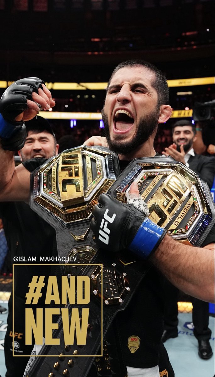MMAPage__'s tweet photo. Islam Makhachev is now a double champ and the new Welterweight Champion of the world https://t.co/tskEu3HU9J