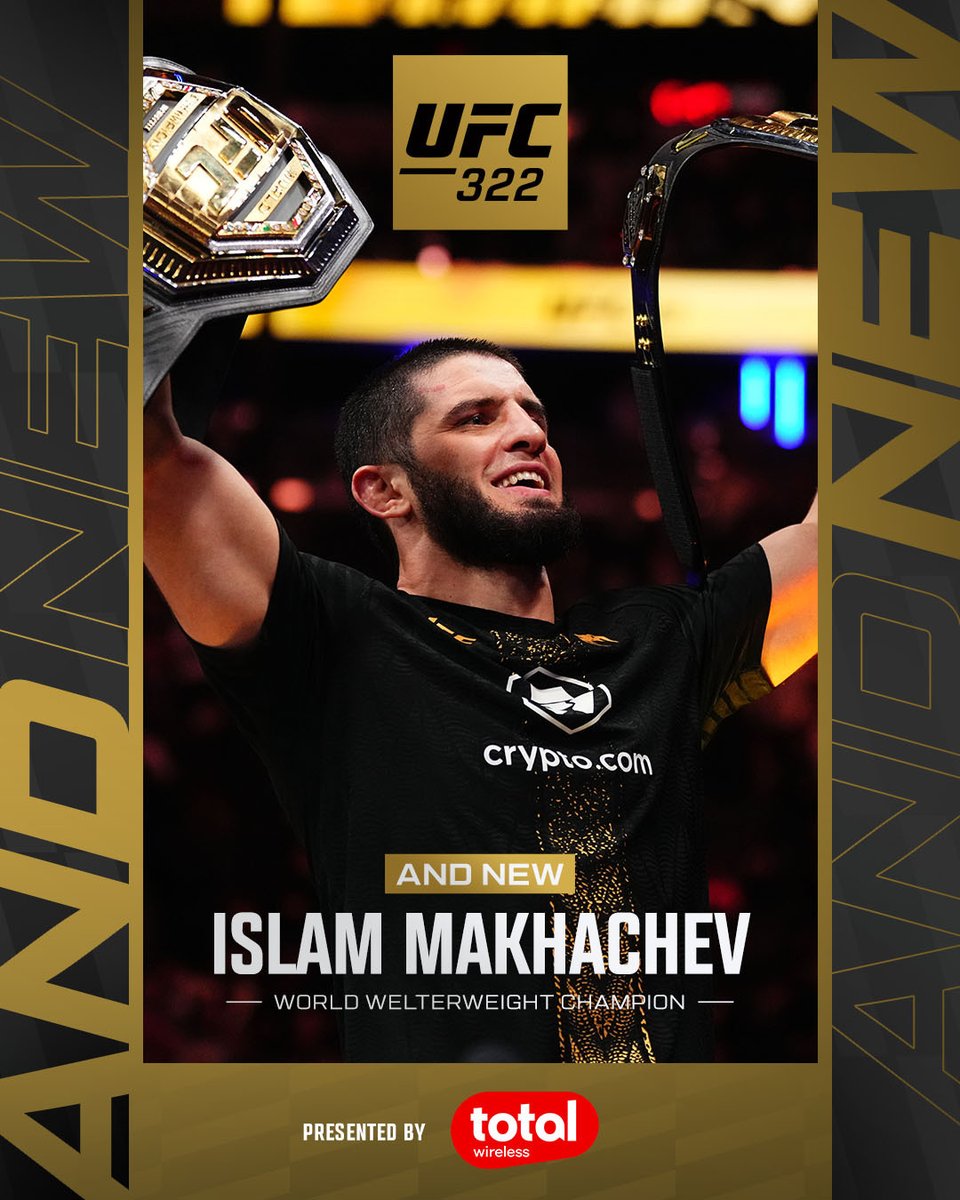 ufc's tweet image. #ANDNEW #VeChain #UFC322 

[ B2YB @TotalWireless ]