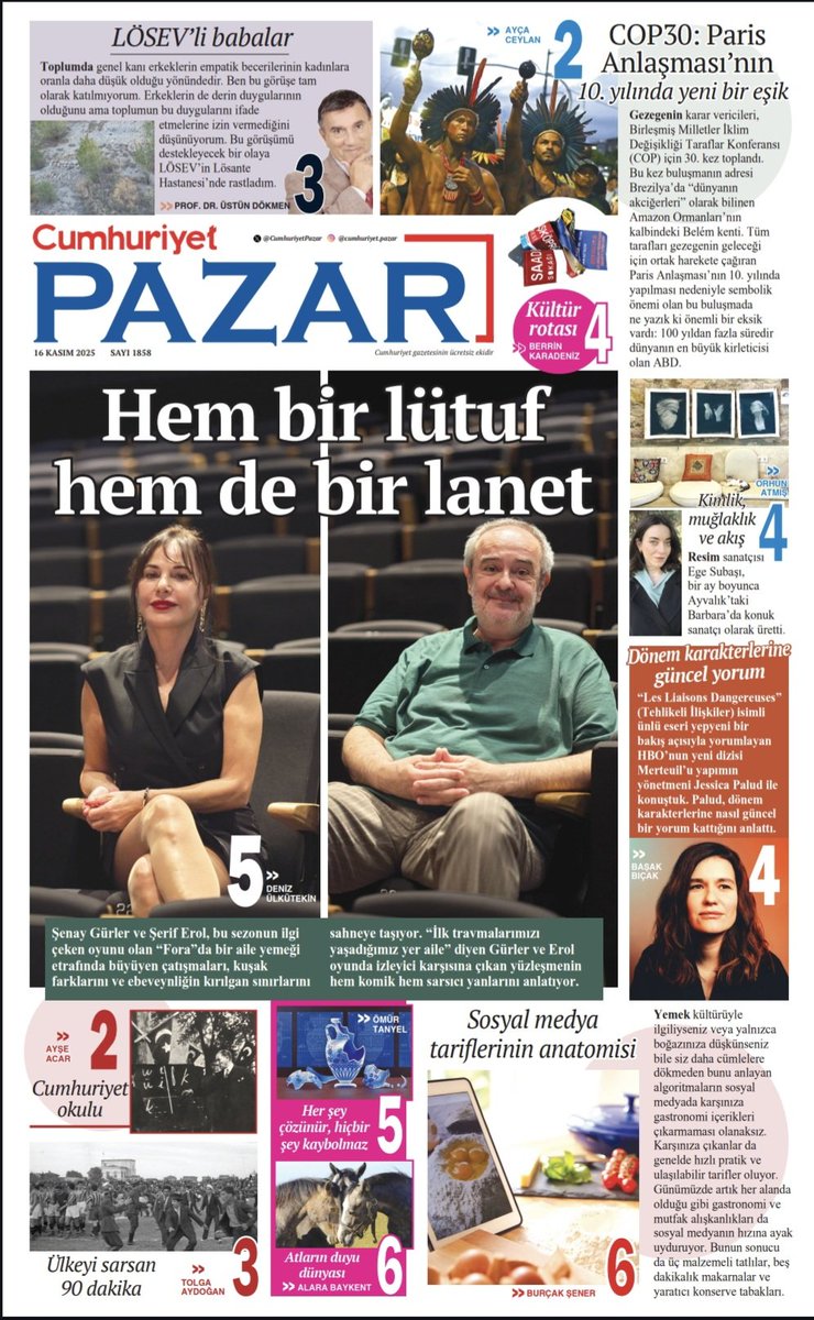 Şerif Erol ve Şenay Gürler ile aile üzerine…
Hızlı, kolay, viral… Sosyal medya gastronomi trendlerini belirliyor
ABD iklim zirvesine neden katılmadı?
Bugün Cumhuriyet Pazar’da