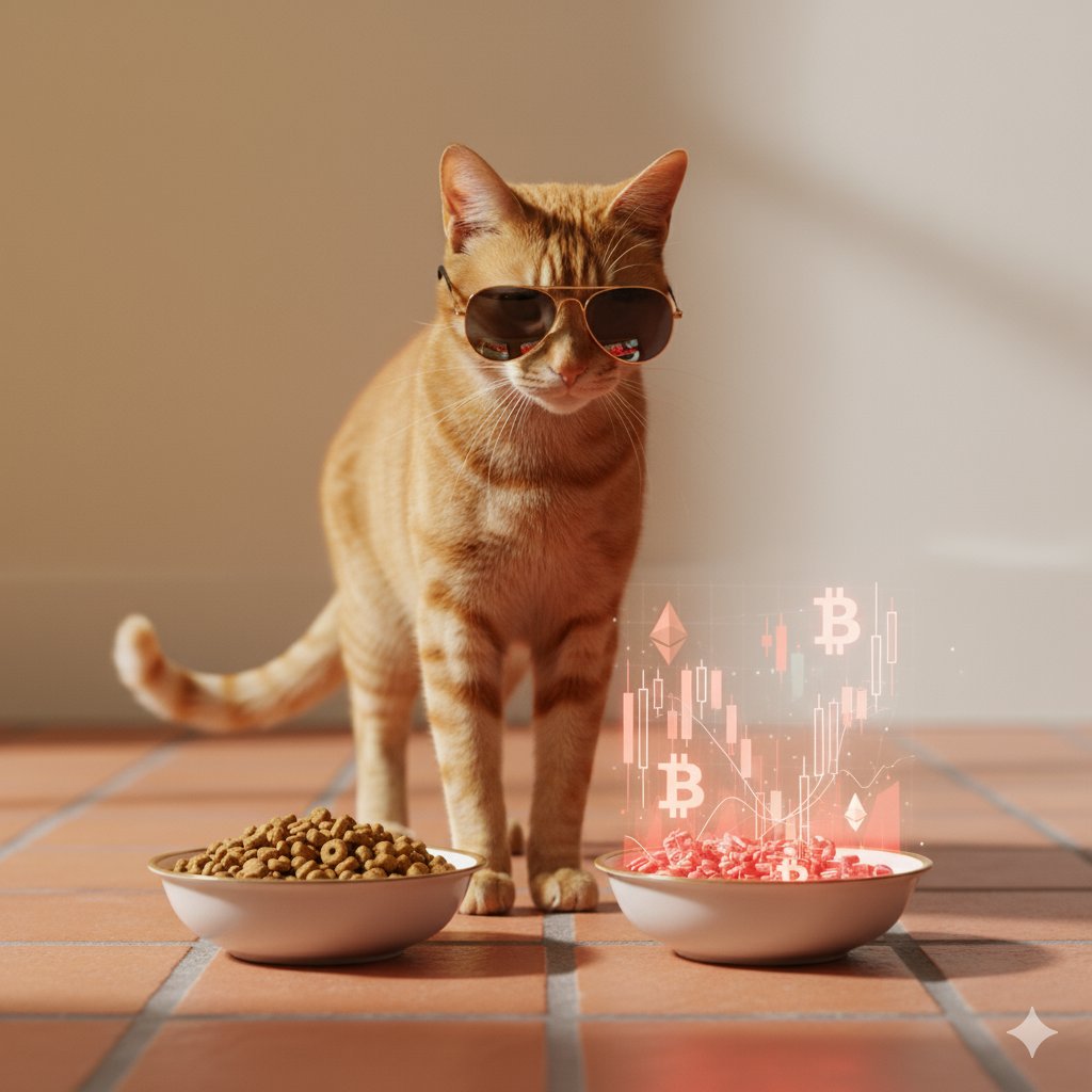 Mewt69420's tweet image. I miss the days when my biggest issue was choosing cat food. Now it&apos;s choosing which dip to buy🐱🍽️📉
#Altcoins #TraderThoughts #Meow #AI