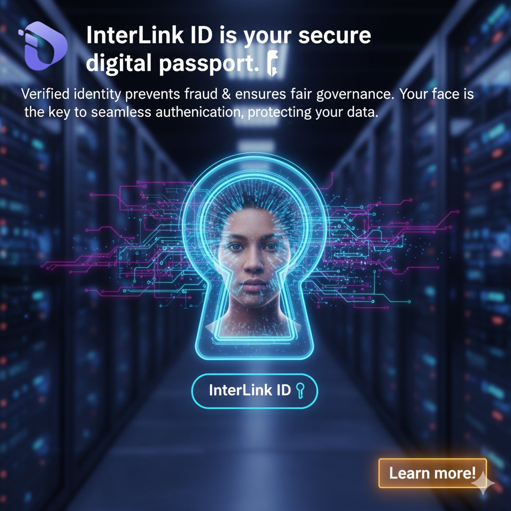 BiruEgn's tweet image. InterLink ID is your secure digital passport. 🔑 Verified identity prevents fraud &amp;amp; ensures fair governance. Your face is the key to seamless authentication, protecting your data. Learn more! #InterLinkID #ProofOfHumanity