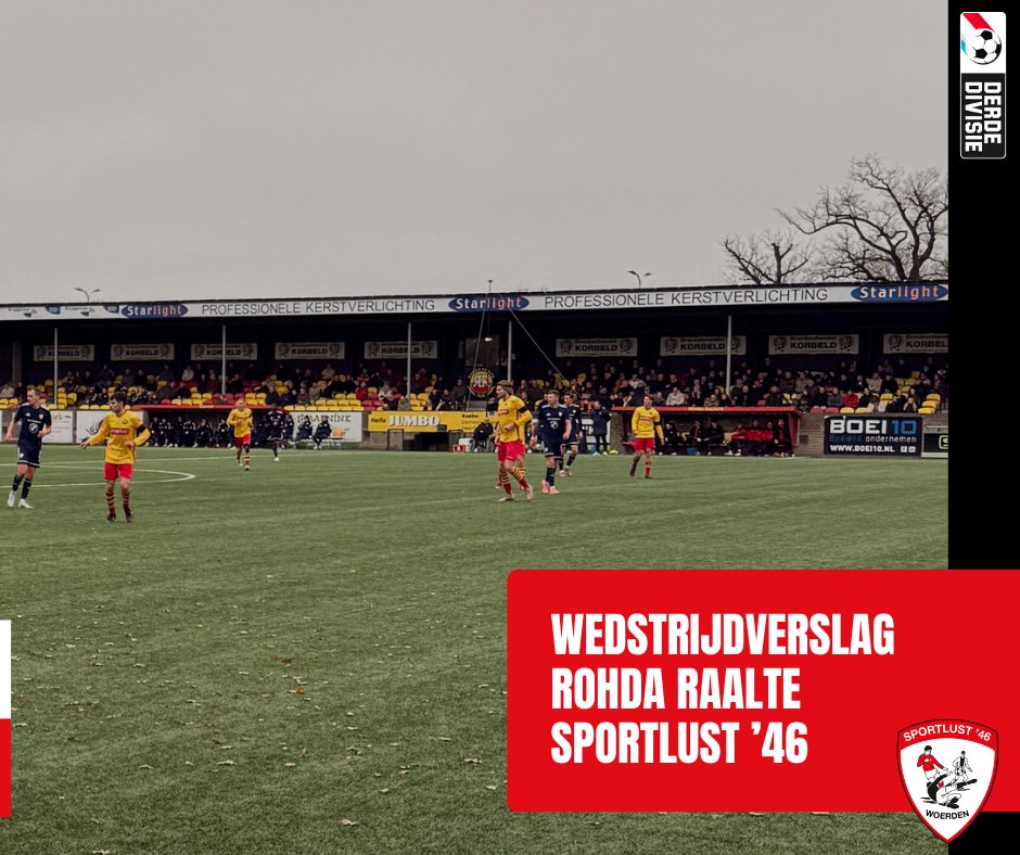 WEDSTRIJDVERSLAG | Sportlust '46 verliest de topper bij ROHDA Raalte met 2-0 en kwam er geen moment aan te pas. Alleen het debuut van O23 speler Lucas Steneker bood nog een lichtpunt. Het volledige wedstrijdverslag lees je op onze website: tinyurl.com/2dkzpjnd