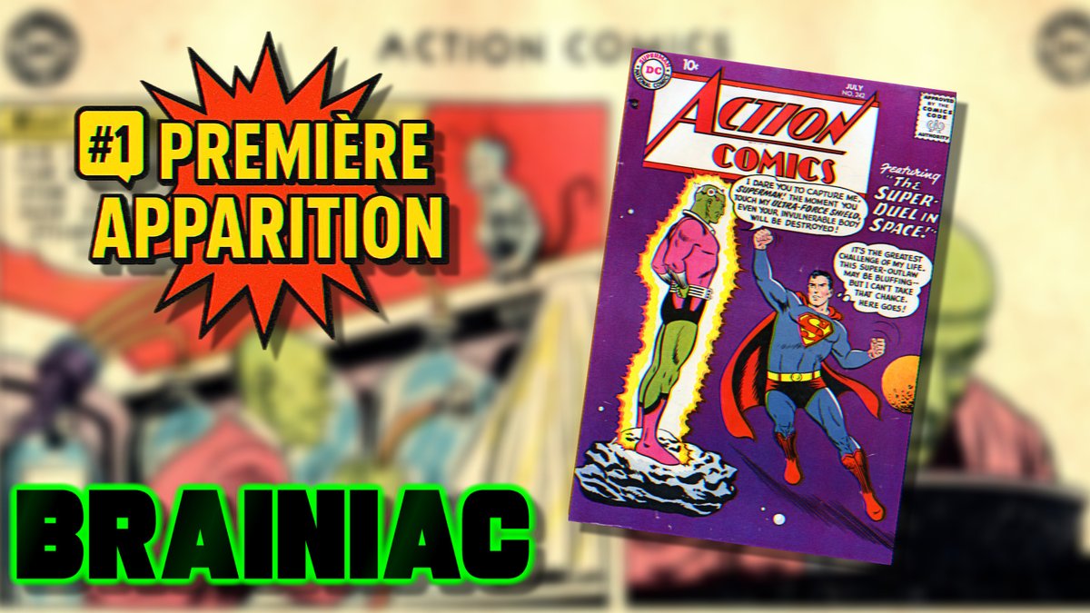 NOUVEAU FORMAT sur la chaîne ! 🎉

Je lance “Première Apparition”, ça sortira tous les dimanche sur ma chaîne et je vous y raconterai l'issue dans laquelle est apparu pour la première fois un personnage de comics.

Et on commence fort avec Brainiac, l’un des plus grands méchants