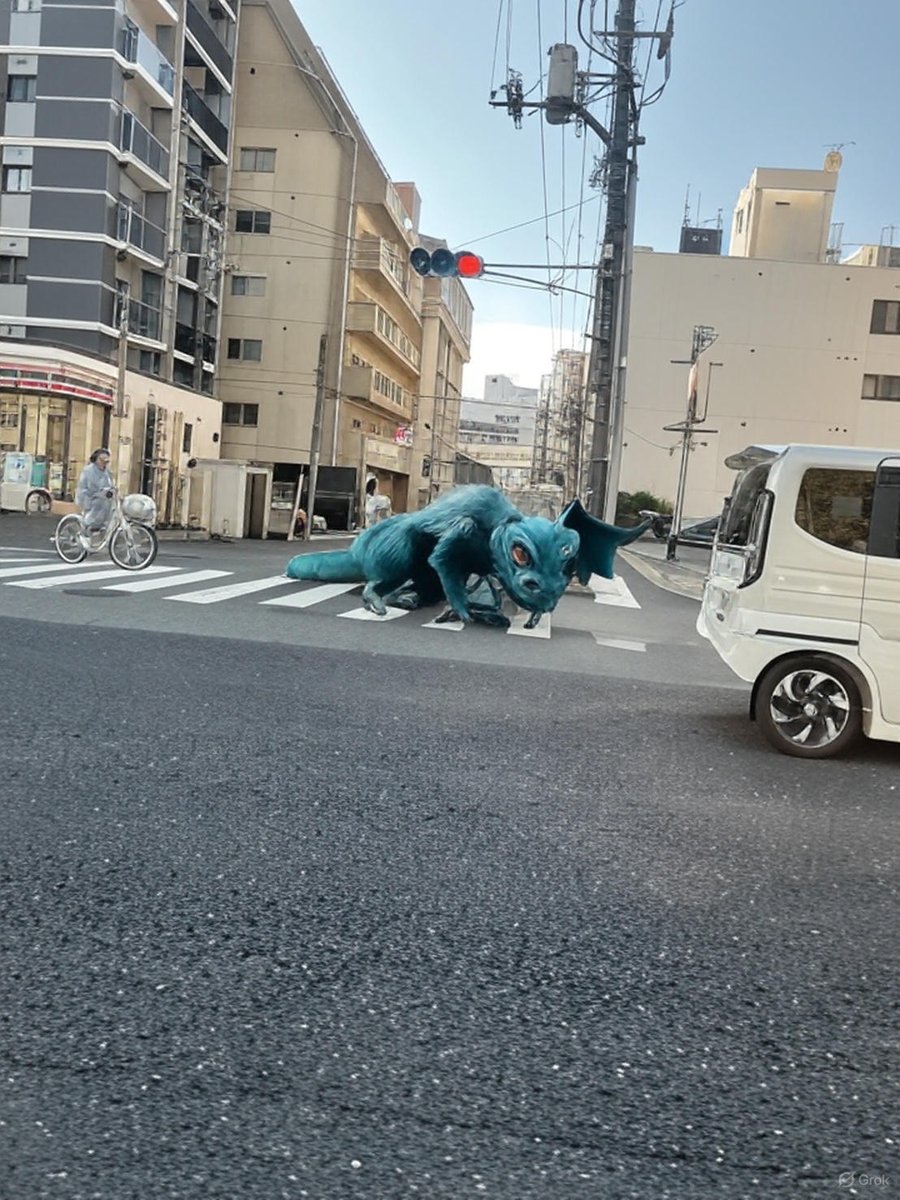 広島の街中をのんびり走る猫バス、まるでトトロの世界が現実になった